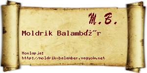 Moldrik Balambér névjegykártya
